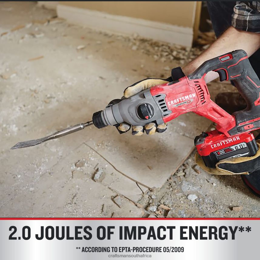 NXT28F108 V20 RP 20-volt Max 1-in Sds-plus Variable Speed Cordless Rotary Hammer Drill (Bare Tool) Power Tools CRAFTSMAN - Image 3