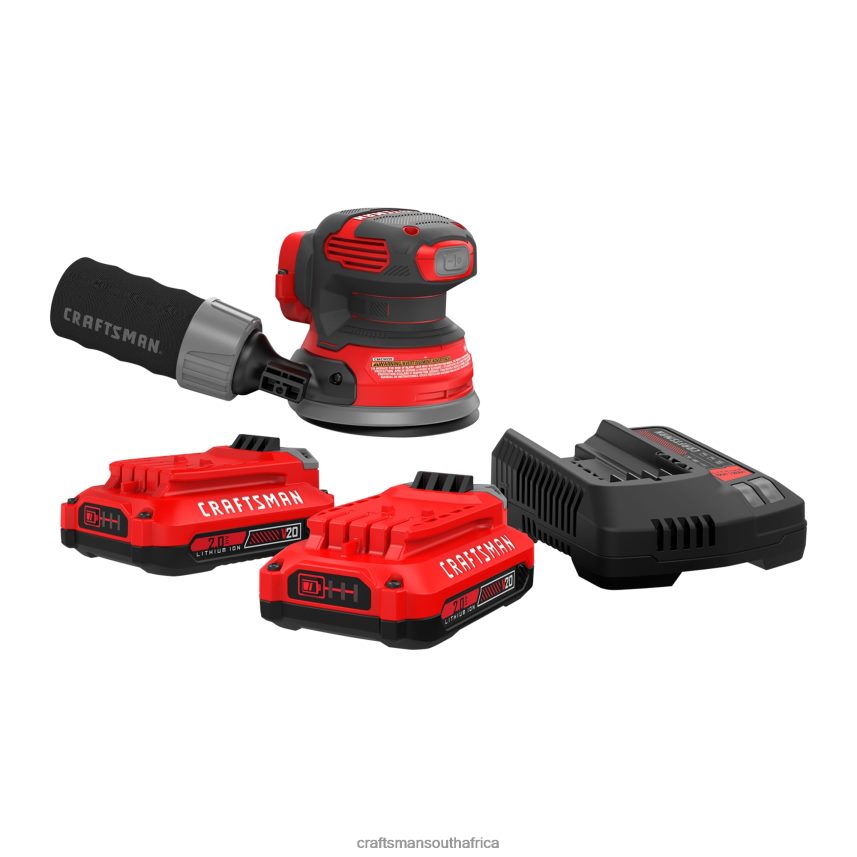 NXT28F72 V20 20-Volt Cordless Random Orbital Sander with Dust Management & V20 20-Volt Max 2-Pack 2 Amp-Hour Lithium Power Tool Battery Kit (Charger Included) Power Tools CRAFTSMAN - Image 1
