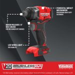 NXT28F114 V20 RP 20-volt Max 1/4-in Brushless Cordless Impact Driver Power Tools CRAFTSMAN - Image 2