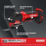 NXT28F85 Cordless Brushless 20-volt Max Variable Speed Oscillating Tool Power Tools CRAFTSMAN - Image 2